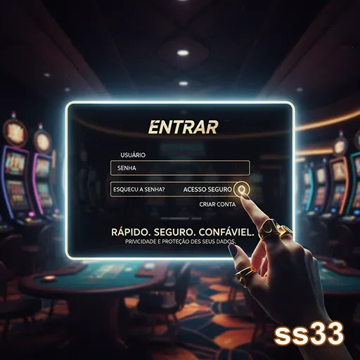 Tela de login do cassino online ss33 com acesso seguro.