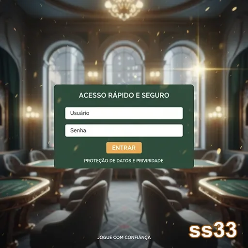 Tela de login do cassino online ss33 com campos de acesso.