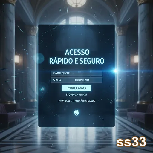 Tela de login do ss33 destacando acesso seguro e rápido.
