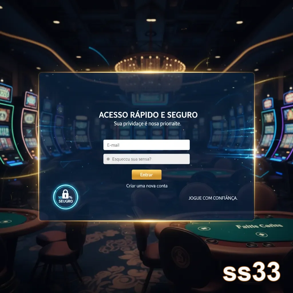 Tela de login para acesso seguro no cassino online ss33.