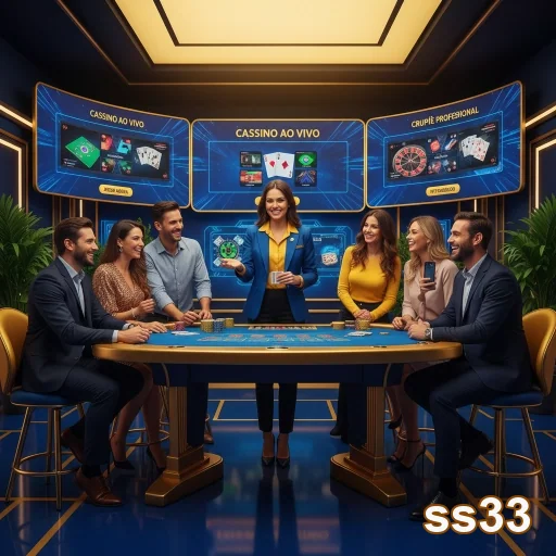ss33 mostra um crupiê profissional em cassino ao vivo.