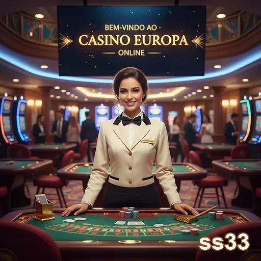 Croupier em cassino elegante na plataforma ss33.