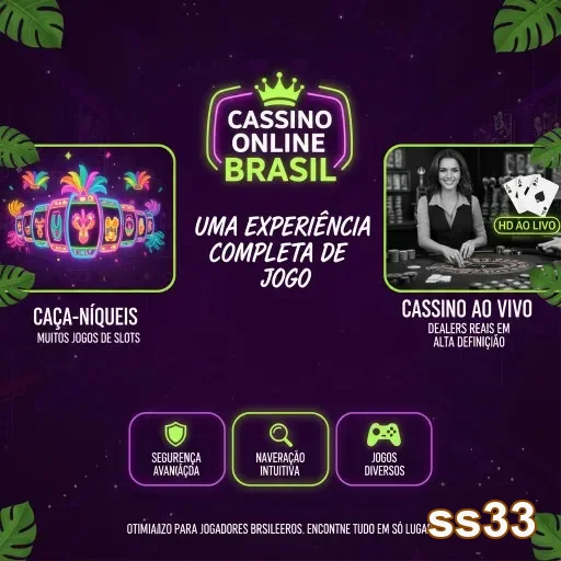 Interface do aplicativo ss33 com jogos de cassino e dealers ao vivo.