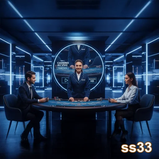 Jogadores em mesa de cassino ao vivo na ss33.