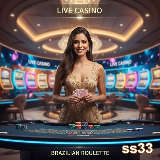 Jogadora em mesa de Brasileira Roulette no live casino ss33.