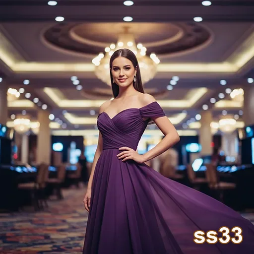 Modelo vestido em um cassino elegante da ss33.