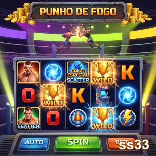 Interface do jogo Punho de Fogo na plataforma ss33.