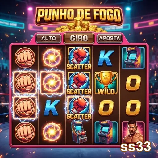 Tela do jogo Punho de Fogo no aplicativo ss33 com prêmio.