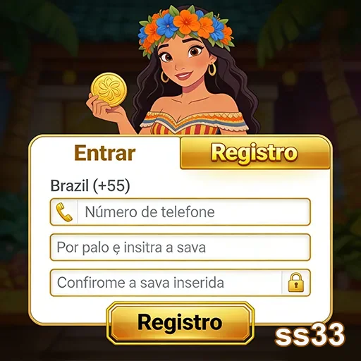 Tela de registro do aplicativo ss33 com opções de contato.