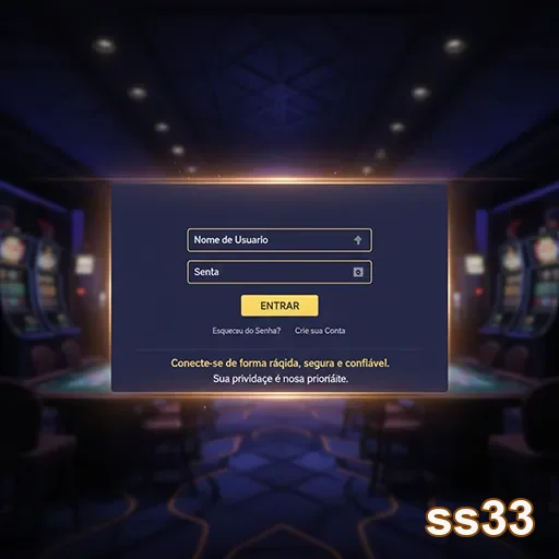 Tela de login do ss33, destacando jogos de slot e live gaming.